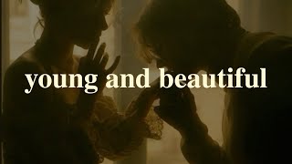 Lana Del Rey  Young and Beautiful Lyrics video [upl. by Anifesoj]