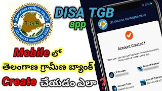 How to create Telangana grameena bank account in mobile in telugu  disa tgb unboxinginfotech31 [upl. by Nydia587]