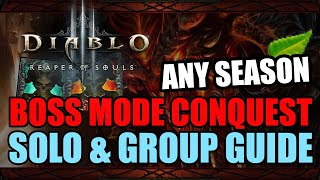 Diablo 3  How to Finish Boss Mode Conquest Fast SoloGroup [upl. by Hedy228]