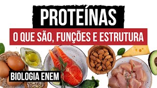 PROTEÍNAS o que são funções e estrutura  Biologia para o Enem  Cláudia de Souza Aguiar [upl. by Hgielah]