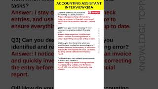 Accounting Assistant Interview Questions and Answers  Account Assistant Interview Questions Answers [upl. by Euqinaj]