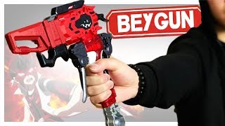 GUN LAUNCHER Beyblade Burst EPIC Custom Launcher Setup [upl. by Marigolde621]