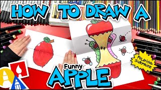 How To Draw A Funny Apple Folding Surprise [upl. by Nrubloc]