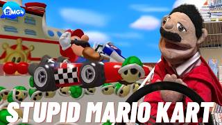 SMG4 REMASTERED64 Stupid Mario Kart Reaction Puppet Reaction [upl. by Ahtibat]