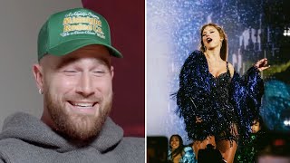 Travis Kelce REACTS to Taylor Swift Changing ‘Karma’ Lyrics to ‘Guy on the Chiefs’ During Eras Tour [upl. by Blatman123]