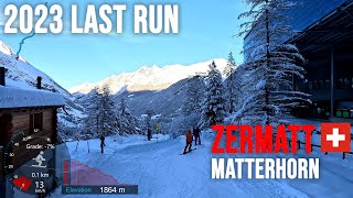 4K Skiing Zermatt Last Run For 2023  50 Blatten Closed Red Wallis Switzerland GoPro HERO11 [upl. by Jabe959]