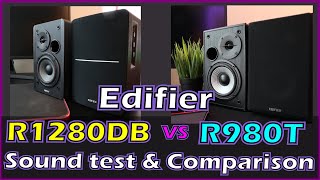 Edifier R1280DB vs R980T Sound test amp Features comparison [upl. by Ciardap]