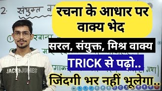 rachana ke adhaar par vakya bhed  saral sanyukt aur mishra vakya सरलसंयुक्त तथा मिश्र वाक्य रचना [upl. by Patt661]