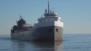 20181024 Two Ships Arrive At Duluth Lift Bridge [upl. by Ahsinam]