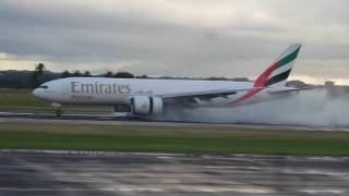 Emirates Boeing 777 first landing at Rafael Hernandez Airport Aguadilla PR [upl. by Ambler]