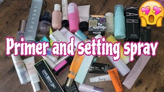 Primer and setting spray declutter  My MINIMALIST makeup collection makeup declutter [upl. by Aretak]