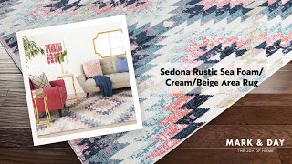 Sedona Rustic Sea FoamCreamBeige Area Rug [upl. by Buchbinder287]