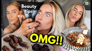 VLOG TINDER BEAUTY BEHANDLINGER OG MIDDAGSTIPS [upl. by Emmott634]