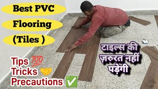 Best PVC Vinyl Flooring Price 🤑 with Installation✅  Tips Tricks amp Precautions For Vinyl Flooring [upl. by Yllom]