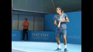 Roger Federer practice session  ATP World Tour Finals 61113 [upl. by Thora]