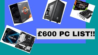 £600 PC Part Picker List 2020 [upl. by Arreip]