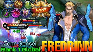 No1 Fredrinn VS Top Global Eudora  Top 1 Global Fredrinn by Zenn Sensei  Mobile Legends [upl. by Osnofledi]