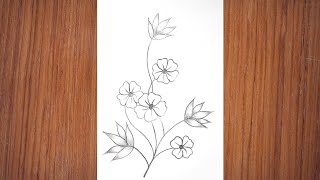 Flowers Drawing  Flower Drawing Easy  Flower Art  Flower Design Drawing 4 [upl. by Yrollam]