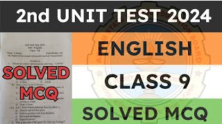 Class 9 2nd unit test English question paper 2024  Previous year question paper 2023  seba [upl. by Cutcliffe]