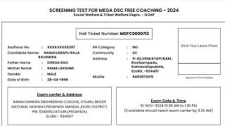 DSC free coaching SC ST HALL TICKETS Download megadsc apdsc freecoaching scst [upl. by Encrata]