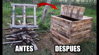 Como Hacer una COMPOSTERA CASERA con Palets ♻️ Totalmente Gratis Huerto Ecológico QuedateEnCasa [upl. by Ardeth]