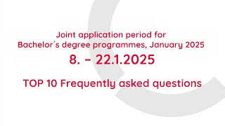 Top 10 FAQ  Joint Application for Bachelors degree programs [upl. by Ahsieym]