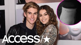 Kaia Gerbers Brother Presley Gets A Tattoo Of Her Name See The Sweet Tribute  Access [upl. by Vicki]