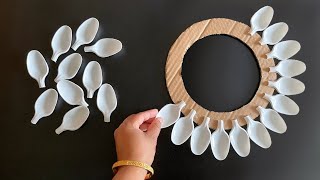 Beautiful Wall Hanging Craft Using Plastic Spoons  Paper Craft For Home Decoration  DIY Wall Decor [upl. by Inalan]