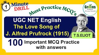 quotThe Love song J Alfred quot by TSELIOT  UGCNET  SET English MCQ Practice quiz  UPSC English [upl. by Akehs505]