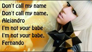 Lady Gaga  Alejandro  lyrics [upl. by Enniotna]