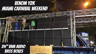 EARLY SOUND SYSTEM SET UP FOR MIAMI CARNIVAL 24quot BASS CABINETS [upl. by Juliana]