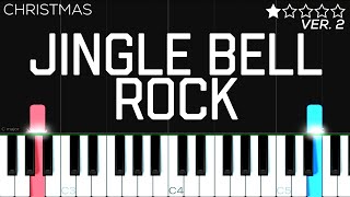 Christmas  Jingle Bell Rock  EASY Piano Tutorial [upl. by Mercer]