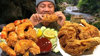 GIANT CRISPY FRIED CHICKEN AND SUGPO TEMPURA Mukbang Filipino Food Love The Philippines [upl. by Ecar]