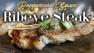 RIBEYE STEAK IN PEPPERCORN SAUCE  Steak Au Poivre  Robust amp Rich French Steak Recipe [upl. by Pleasant]