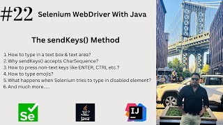 22 Type Using sendKeys in Selenium Multiple Scenarios Covered  seleniumwebdriver [upl. by Maury]