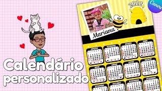 Como fazer Calendário Personalizado com Foto no Canva [upl. by Hedwiga221]