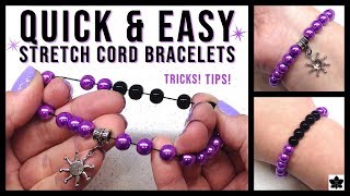 How to Make a DIY Beaded Stretch Cord Bracelet Tutorial [upl. by Quartas882]