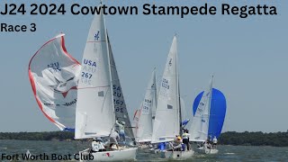 J24 2024 Cowtown Stampede Regatta Race 3 With onboard crew discussion and tactics [upl. by Drehcir698]