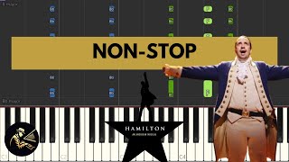 NonStop  Hamilton  Piano Accompaniment Tutorial Synthesia [upl. by Lugo]