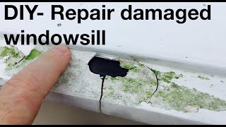 DIY repair of damaged outside windowsill using Evercoat formula 27 allpurpose filler [upl. by Hulbig604]