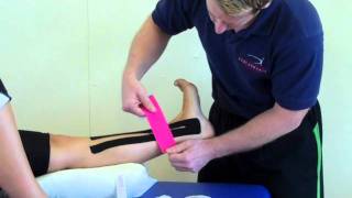 How to apply Kinesiology tape for Shin Splints Medial tibial stress syndrome [upl. by Oribel]