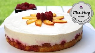 Sommerliche PfirsichHimbeerQuarktorte  lecker und einfach  Mrs Flury [upl. by Eeluj]