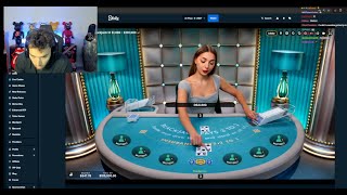 Adin Ross Big 100k Bet On Live Blackjack Make Him Lose Control Online Gambling [upl. by Carola]