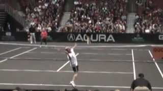 Andre Agassi Service Ace Slow Motion 2012 [upl. by Ayetal]