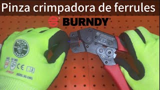 Pinza ponchadora de terminales tipo ferrules marca Burndy  YF2210FL [upl. by Enaasiali]