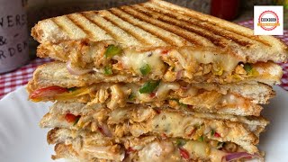 Chicken Fajita Sandwich Recipe Chicken Cheese Sandwich Cookbook with Saba taimoor [upl. by Ailhad]