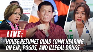 LIVE House resumes quad comm hearing on EJK Duterte drug war  November 7 [upl. by Akinas663]