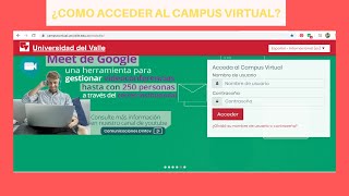 ¿Cómo acceder al Campus Virtual de Univalle [upl. by Brezin]