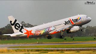 Jetstar quotFLYING WITH PRIDEquot Livery VHVFY at BUSSELTON Airport [upl. by Bethezel]