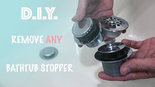 How to Remove any Bathtub Stopper Popup Grate or Plug [upl. by Airbma]